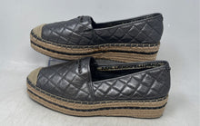 Load image into Gallery viewer, Karl Lagerfeld Womens Dalia Silver Leather Quilted Platform Espadrille Flats 9M

