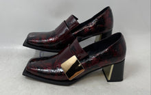 Load image into Gallery viewer, TDD Vogue Womens Classy Burgundy Patent Leather Block Loafer Pump Heels Size 8
