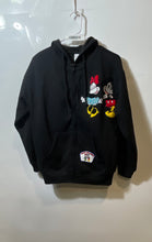 Load image into Gallery viewer, Disney Womens Black Long Sleeve Embroidered Mickey Mouse Full-Zip Hoodie Size XS
