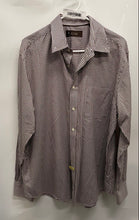 Load image into Gallery viewer, Tasso Elba Mens Brown White Plaid Cotton Long Sleeve Button-Up Shirt Size Large
