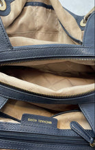 Load image into Gallery viewer, Michael Kors Womens Raven Blue Pebbled Leather Inner Pockets Shoulder Handbag
