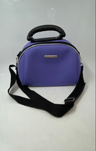 Load image into Gallery viewer, Luca Vergani Womens Purple Black Adjustable Strap Cosmetic Makeup Bag
