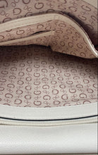 Load image into Gallery viewer, Guess Womens Beige Monogram Embossed Faux Leather Satchel Bag With Coin Purse
