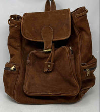 Load image into Gallery viewer, Unbranded Mens Brown Suede Adjustable Strap Drawstring Buckle Flap Backpack
