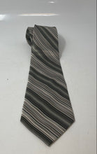 Load image into Gallery viewer, Pierre Cardin Mens Green Striped Printed Adjustable Pointed Tie
