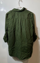 Load image into Gallery viewer, Zara Woman Womens Green Long Sleeve Double Pocket Button-Up Shirt Size Small
