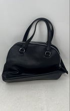 Load image into Gallery viewer, Nine West Womens Black Leather Double Handles Inner Pockets Satchel Bag
