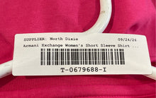 Load image into Gallery viewer, Armani Exchange Womens Pink Short Sleeve V-Neck Pullover T-Shirt Size M
