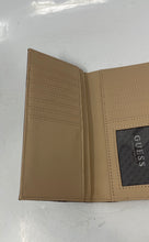 Load image into Gallery viewer, Guess Womens Brown Black Signature Print ID And Credit Card Slots Trifold Wallet
