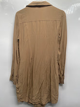 Load image into Gallery viewer, Guess Womens Brown Long Sleeve Collared Front Zip Shirt Dress Size Small
