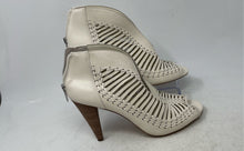 Load image into Gallery viewer, Vince Camuto Womens Acha Beige Leather Peep Toe Cutout Cone Pump Heels Size 9M
