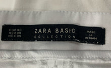 Load image into Gallery viewer, Zara Basic Womens White Flat Front Slash Pocket Straight Leg Chino Pants Size 8
