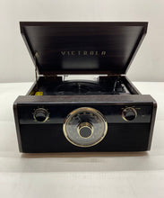 Load image into Gallery viewer, Victrola VTA-240B Brown Bluetooth FM Radio Phono Aux Wood Turntable Powers On
