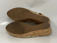 Load image into Gallery viewer, Authentic Tory Burch Womens Beige Snakeskin Wedge Slingback Heels Size 8M
