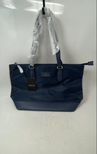 Load image into Gallery viewer, London Fog Womens Blue Inner Pocket Double Strap Shoulder Handbag With Tags
