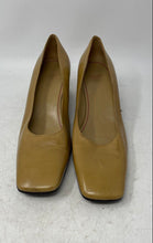 Load image into Gallery viewer, Charles Jourdan Paris Womens Beige Leather Square Toe Block Pump Heels Size 9.5
