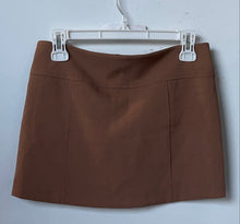 Load image into Gallery viewer, Luvaro Womens Brown Flat Front Side Zip Casual Short Mini Skirt Size Small

