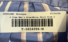 Load image into Gallery viewer, J.Crew Mens Blue White Collared Long Sleeve Button-Up Shirt Size Large
