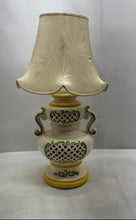 Load image into Gallery viewer, Vintage Cutout Scroll Design Shade Ceramic Table Lamp Not Tested
