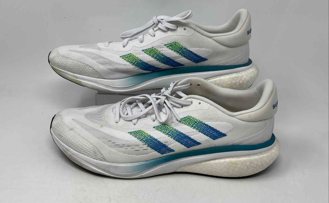 Adidas Mens Supernova 3 HQ1806 White Blue & Green Lace-Up Sneaker Shoes Size 13