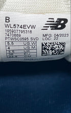 Load image into Gallery viewer, New Balance Unisex 574 Core WL574EVW White Gray Sneaker Shoes Size M4 W5.5 B
