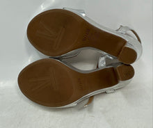 Load image into Gallery viewer, Vizzano Womens Silver Leather Block Heel Ankle Strap Platform Sandals Size 5
