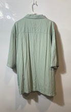 Load image into Gallery viewer, Topman Mens Green Striped Spread Collar Short Sleeve Button-Up Shirt Size XXL
