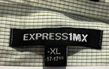 Load image into Gallery viewer, Express 1MX Mens Green Plaid Print Long Sleeve Collared Dress Shirt Size XL
