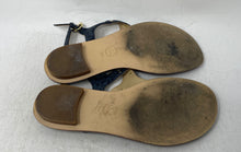 Load image into Gallery viewer, Michael Kors Womens MK Plate Blue Signature Print Flat Thong Sandals Size 8M
