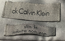 Load image into Gallery viewer, Calvin Klein Mens Gray Cotton Slim Fit Non-Iron Dress Shirt Size 15 1/2

