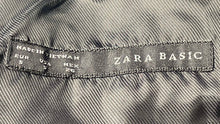 Load image into Gallery viewer, Zara Womens Gray Heather Short Cap Sleeve Round Neck Back Zip Shift Dress Size S
