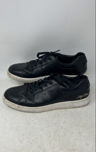 Load image into Gallery viewer, Stefano Rossi Mens Black Leather Low Top Lace-Up Sneaker Shoes Size 9
