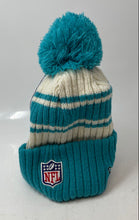 Load image into Gallery viewer, New Era Mens Cream Aqua Miami Dolphins 2022 Sideline Sport Cuffed Pom Hat Sz M/L
