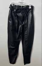 Load image into Gallery viewer, Express Womens Black Pockets Super High Rise Leather Ankle Pants Size 8R
