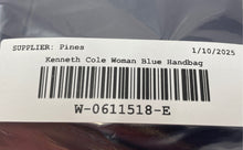 Load image into Gallery viewer, Kenneth Cole Womens Blue Leather Detachable Strap Inner Pockets Tote Handbag
