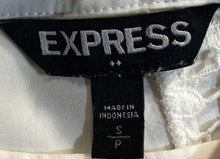 Load image into Gallery viewer, Express Womens Off White Short Sleeve Back Button Keyhole Cutout Blouse Top Sz S
