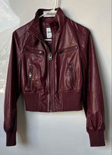 Load image into Gallery viewer, Bershka Womens Cherry Red Long Sleeve Full-Zip Bomber Jacket Size Small
