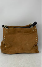 Load image into Gallery viewer, American Leather Co. Womens Brown Studded Inner Pockets Zipper Shoulder Bag
