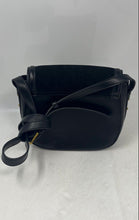 Load image into Gallery viewer, Mango Womens Black Faux Leather And Suede Buckle Flap Adjustable Shoulder Purse
