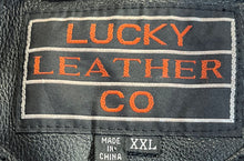 Load image into Gallery viewer, Lucky Leather Co Mens Black Long Sleeve Button Front Bomber Jacket Size 2XL

