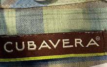 Load image into Gallery viewer, Cubavera Mens Blue Plaid Short Sleeve Spread Collar Button-Up Shirt Size S
