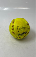 Load image into Gallery viewer, Rawlings Dream Seam Official Fast Pitch Yellow Red Signed Softball
