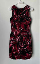 Load image into Gallery viewer, Tahari Womens Multicolor Printed Sleeveless Round Neck Sheath Dress Size 6
