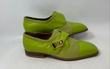 Load image into Gallery viewer, Giorgio Brutini Mens Green Leather Perforated Monk Strap Dress Shoes Size 11M
