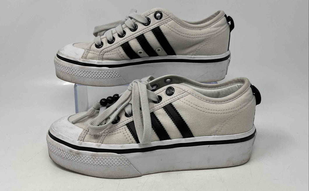 Adidas Womens Nizza Platform GX2020 Ivory White & Black Sneakers Shoes Size 7