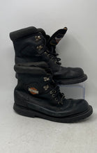 Load image into Gallery viewer, Harley-Davidson Mens Black Leather Lace-Up Motorcycle Biker Boots Size 8
