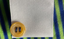 Load image into Gallery viewer, Como Sport Mens Blue Green Striped Cotton Short Sleeve Polo Shirt Sz L With Tag
