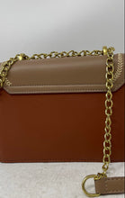 Load image into Gallery viewer, Vessana Gahon Womens Brown Leather Small Crossbody Bag w/ Adjustable Chain Strap
