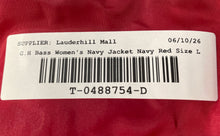 Load image into Gallery viewer, G.H. Bass &amp; Co. Womens Navy Blue Red Pockets Full-Zip Quilted Vest Jacket Size L

