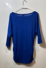 Load image into Gallery viewer, Ann Taylor Womens Blue 3/4 Sleeve Pullover Tunic Blouse Top Size Medium
